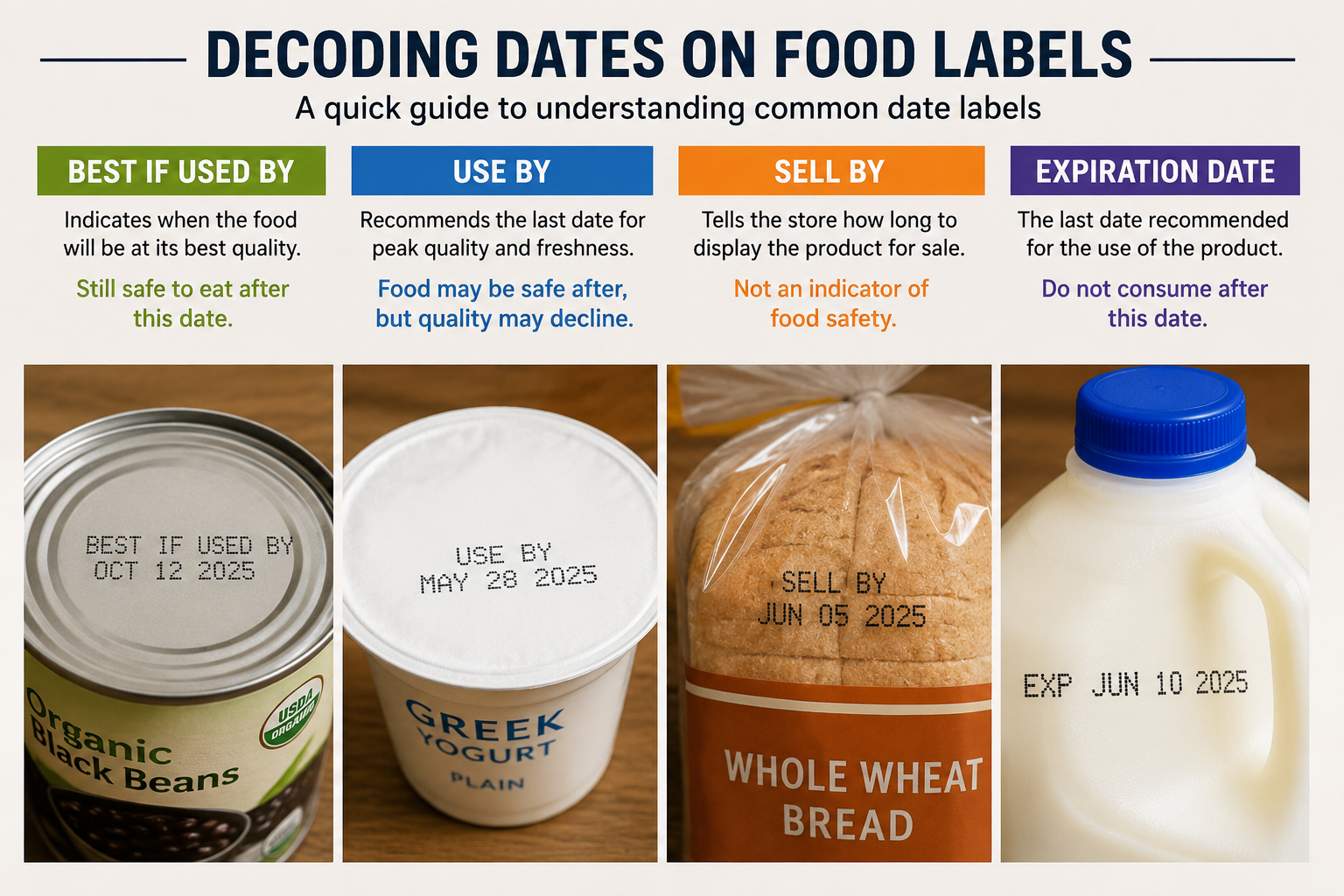 Reading food packaging date labels